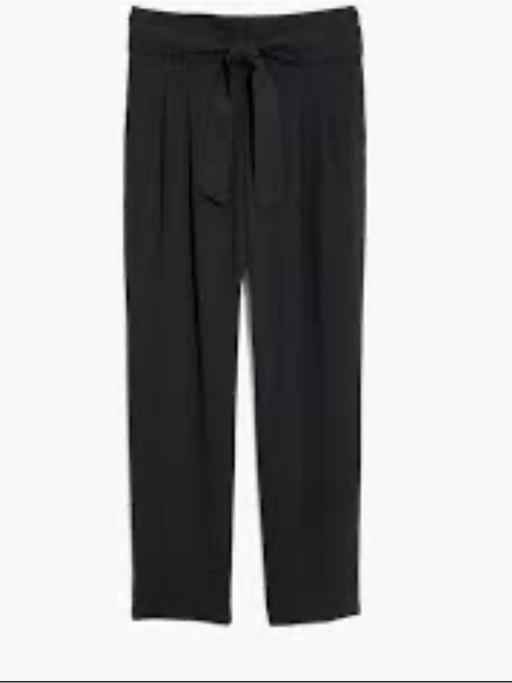 Madewell Drapey Paperbag Pants — Black